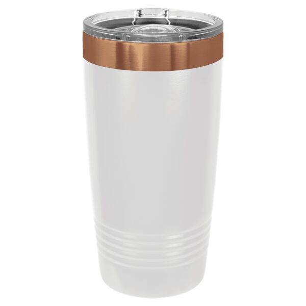 Polar Camel 20 oz. White/Rose Gold Ringneck Tumbler Thumbnail