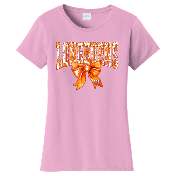 Orange Flower Bow Ladies Tee Thumbnail
